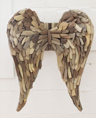 Driftwood Angel Wings Wall Decor, Brown
