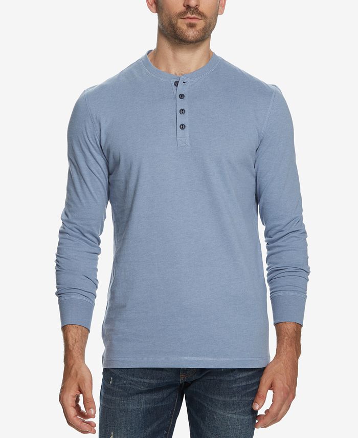 Weatherproof Vintage Men's Long Sleeve Brushed Jersey Henley T-shirt ...