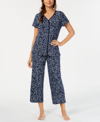 Charter Club Cotton Printed Top & Pajama Pants Set, Created for Macy's ...