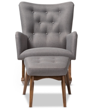 Furniture Waldmann Rocking Chair & Ottoman Set In Grey