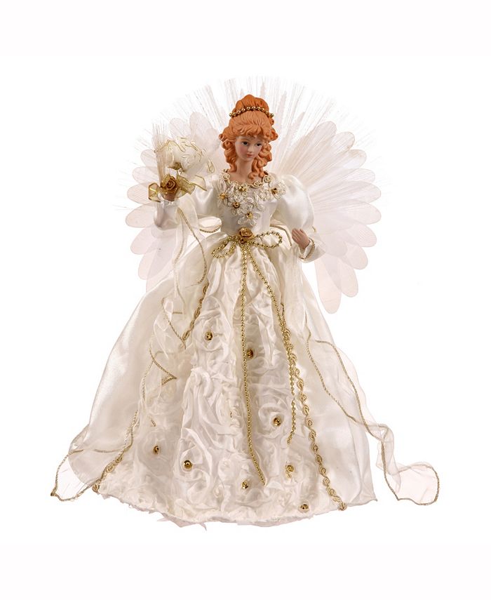 Vickerman 18" WhiteGold Lit Angel Christmas Tree Topper Macy's