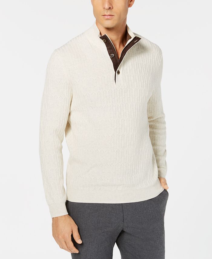 Tasso Elba Mens Supima Cotton Crewneck Sweater Red Size Small