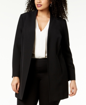 image of Kasper Plus Size Open-Front Topper Jacket