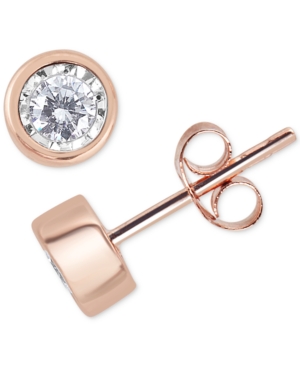image of Diamond Bezel Stud Earrings (1/2 ct. t.w.) in 14k White, Rose or Yellow Gold