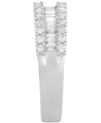 Diamond Baguette Cluster Band (1 ct. t.w.) in 14k White, Yellow or Rose Gold