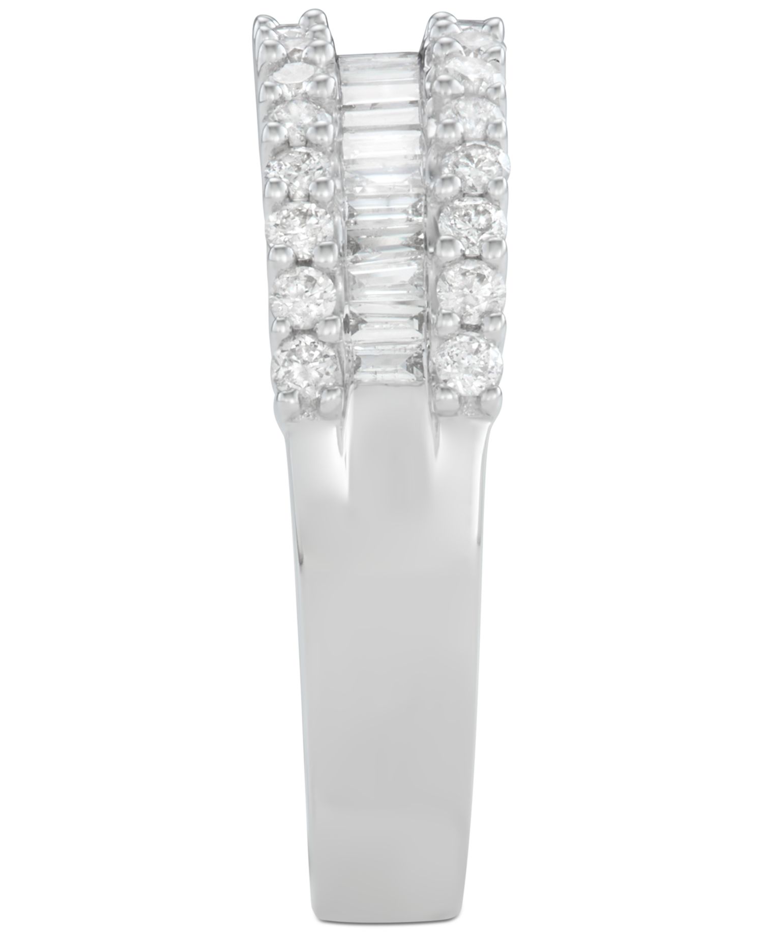 Diamond Baguette Cluster Band (1 ct. t.w.) in 14k White, Yellow or Rose Gold