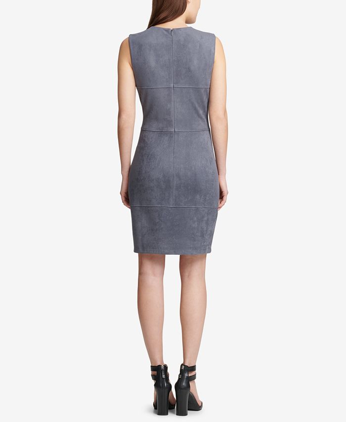DKNY Seamed Faux-Suede Sheath Dress, Created for Macy's - Macy's