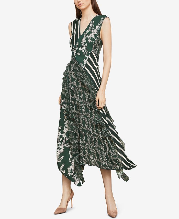 BCBGMAXAZRIA Asymmetrical Mixed-Print Dress - Macy's