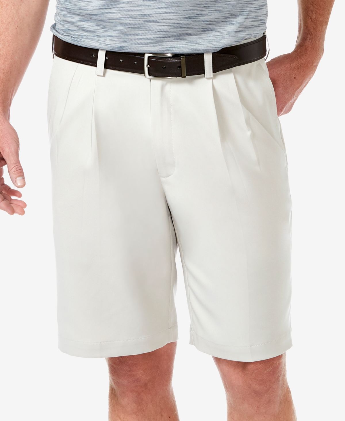 Haggar Men's Cool 18 Pro Classic-Fit Stretch Pleated 9.5