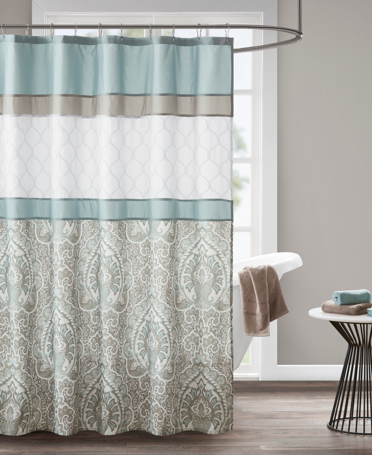 510 Design Shawnee Embroidered Shower Curtain, 72" X 72" In Light Blue