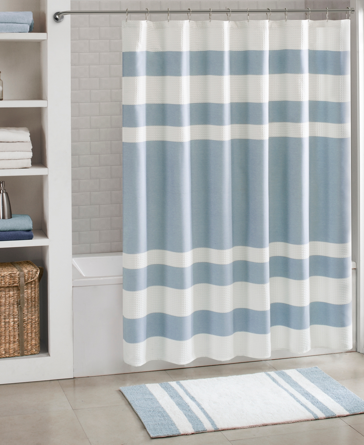 Madison Park Spa Waffle 3M-Scotchgard Shower Curtain
