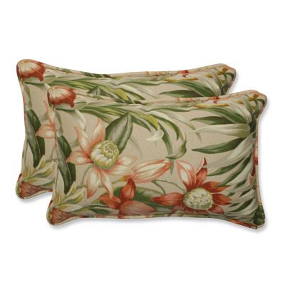 Pillow Perfect - Botanical Glow Tiger Stripe Rectangular Throw Pillow (Set of 2)