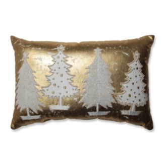 Pillow Perfect Glamour Multi Trees Gold-White Rectangular Throw Pillow ...