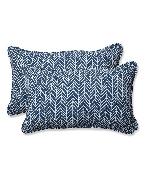 Pillow Perfect Herringbone Ink Blue Rectangular Throw Pillow, Set of 2 & Reviews Home Macy's