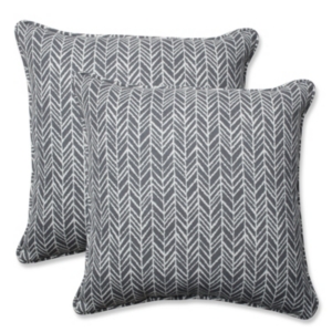 Pillow Perfect Herringbone Slate 18.5" Throw Pillow, Set Of 2 In Grey