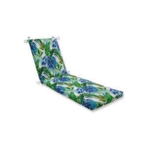 Pillow Perfect Printed Outdoor Chaise Lounge Cushion In Blue Tropical