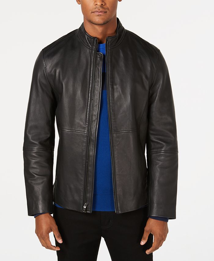 Alfani Men's Full-Zip Leather Jacket, Created for Macy's - Macy's