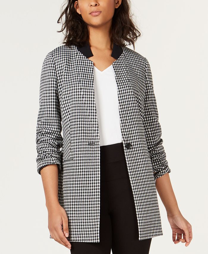 Bar III CheckPrint OneButton Jacket, Created for Macy's Macy's