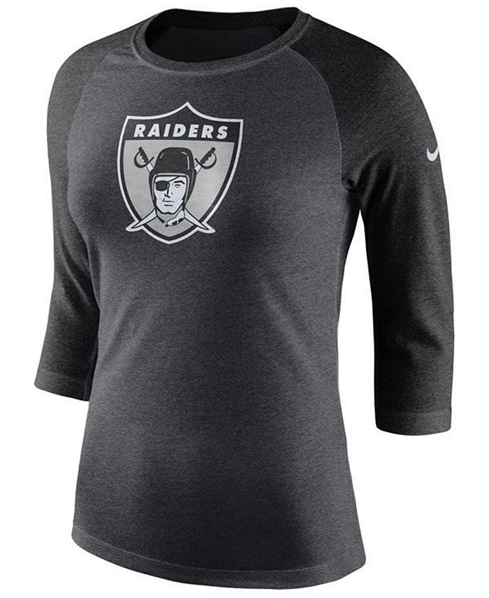 Nike Women's Oakland Raiders Historic Logo Raglan T-Shirt - Macy's