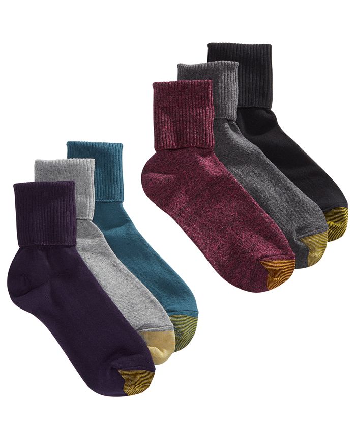 Gold Toe 6-Pk. Casual Turn-Cuff Socks 4341F8 - Macy's