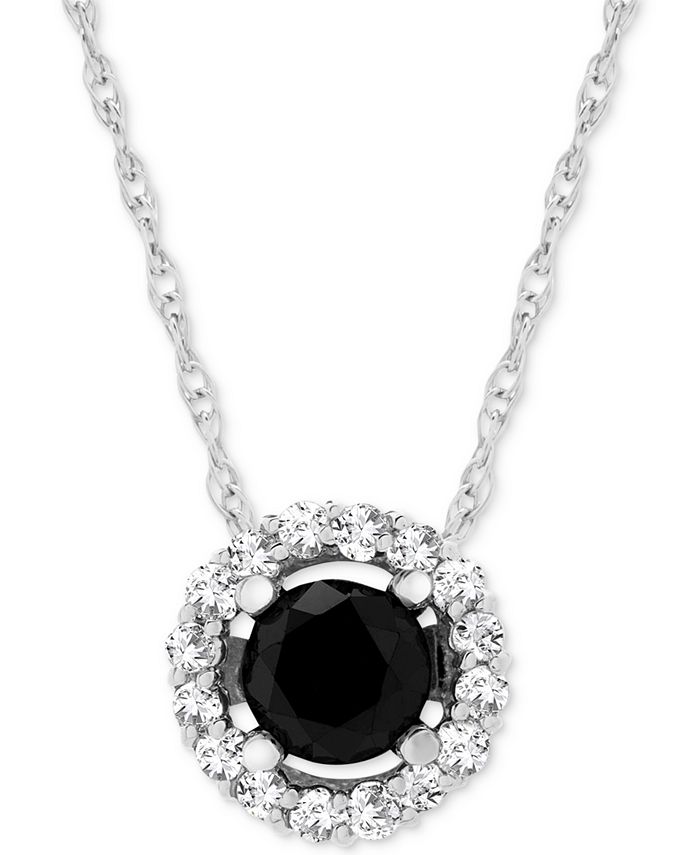 Wrapped in Love - Diamond Halo 18" Pendant Necklace (1 ct. t.w.) in 14k White Gold