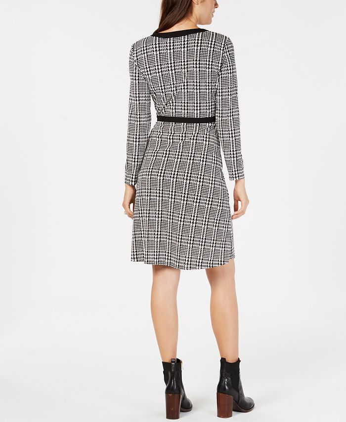 Tommy Hilfiger Houndstooth Wrap Dress, Created for Macy's & Reviews ...