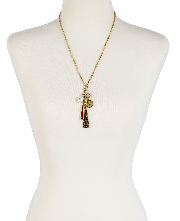 GUESS Two-Tone Crystal, XO & Heart Linear Drop Earrings - Macy's