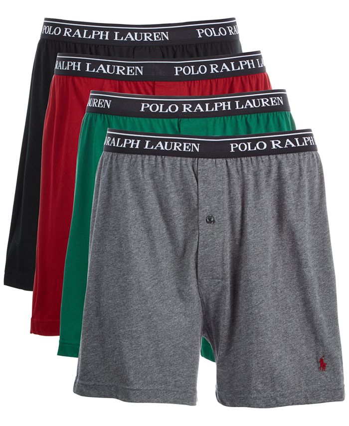 Polo Ralph Lauren Men's Knit Cotton Boxers, 3+1 Bonus Pack - Macy's