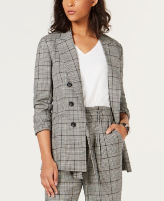Bar III Plaid Faux-Double-Breasted Jacket, Created for Macy's - Macy's
