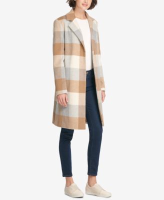 DKNY - Plaid Woven Walker Coat