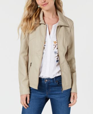 Macys womens faux leather jackets best sale