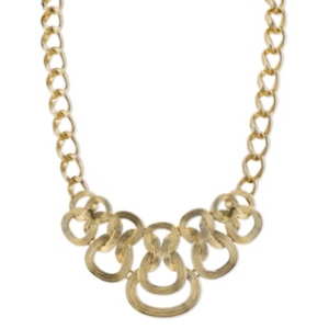 image of 2028 Gold-Tone Ornate Link Statement Necklace 16