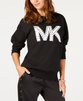 Michael Kors Kids logo-print studed jersey sweatshirt - Blue