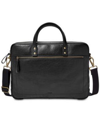 fossil haskell men's briefcase