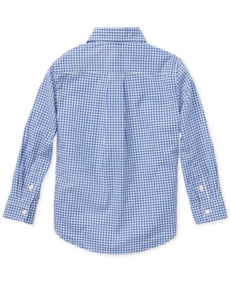 2T-7 Boys' Gingham Cotton Poplin Shirt