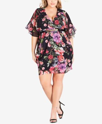 CITY CHIC - Trendy Plus-Size Chelsea Belted Faux-Wrap Dress