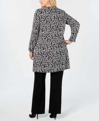 Alfani Plus Size Animal-Print Jacket, Created for Macy's