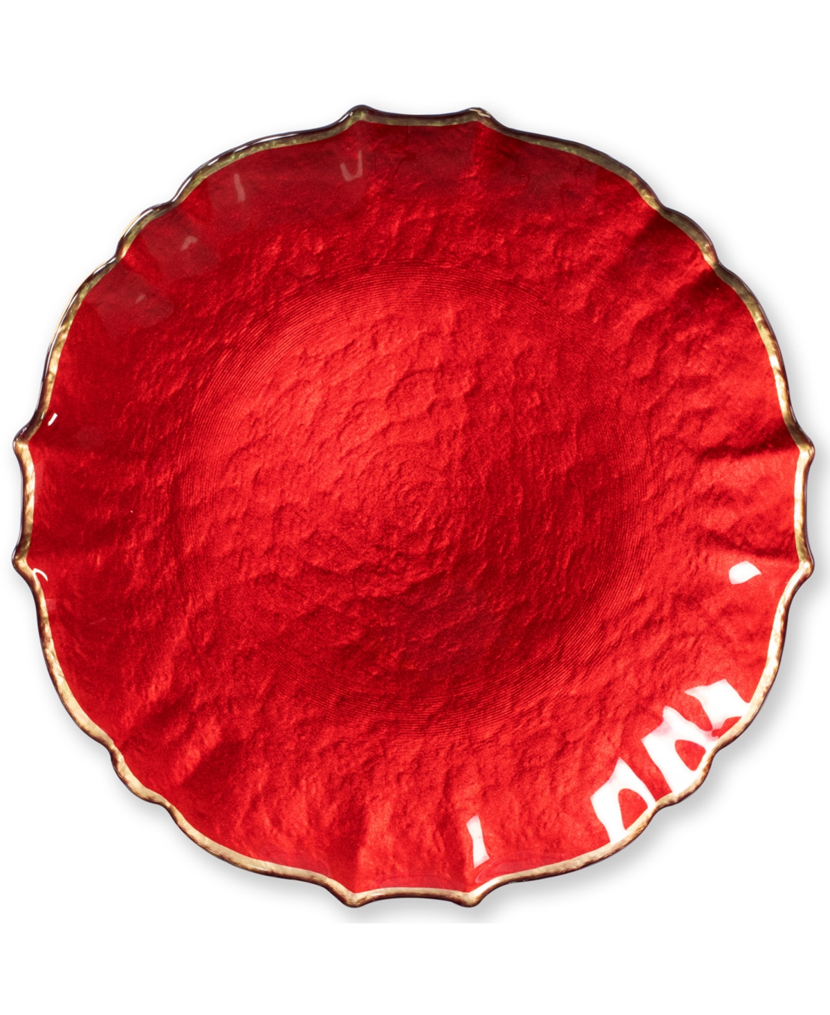 Pastel Glass Collection Service Plate/Charger - Red