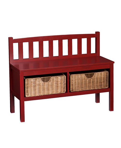 Southern Enterprises Entryway Bench W Rattan Baskets Reviews