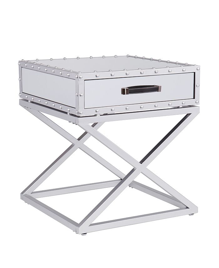 Lazio industrial hot sale mirrored end table