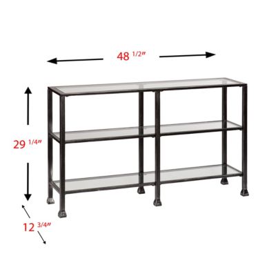 Metal/Glass 3-Tier Console Table