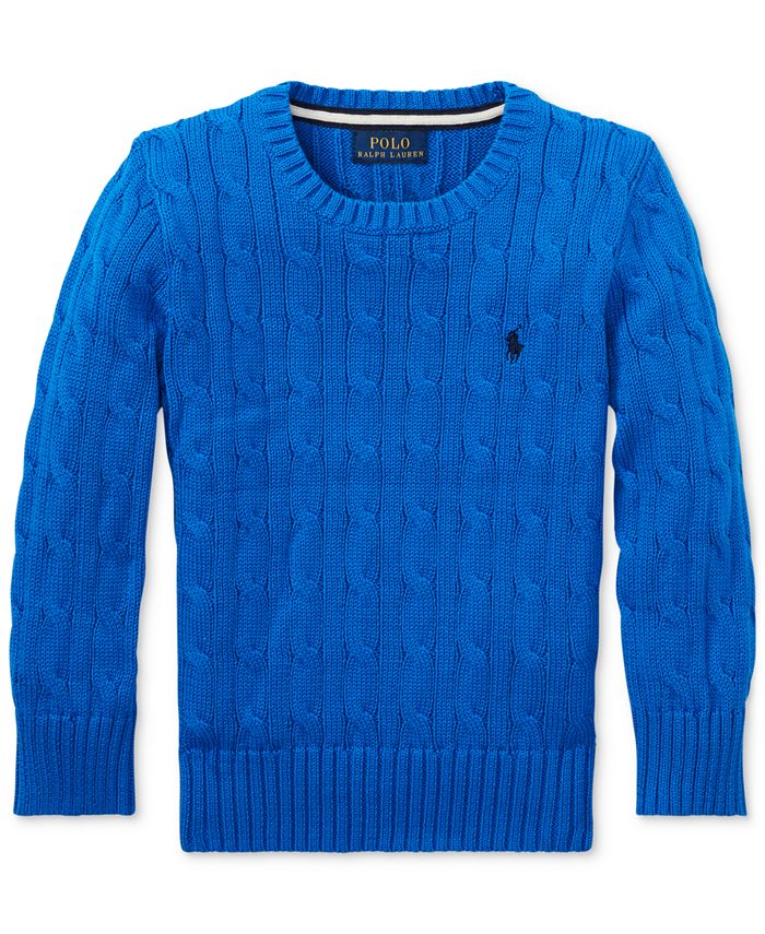 Polo Ralph Lauren Little Boys Cable-Knit Cotton Sweater - Macy's