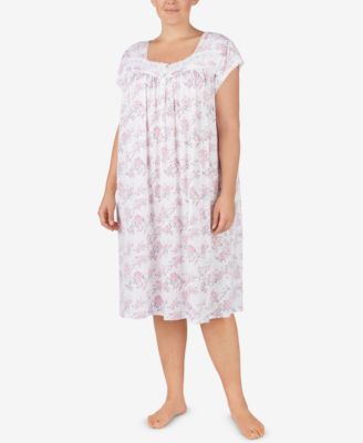 Eileen West - Plus Size Cotton Printed Waltz Nightgown