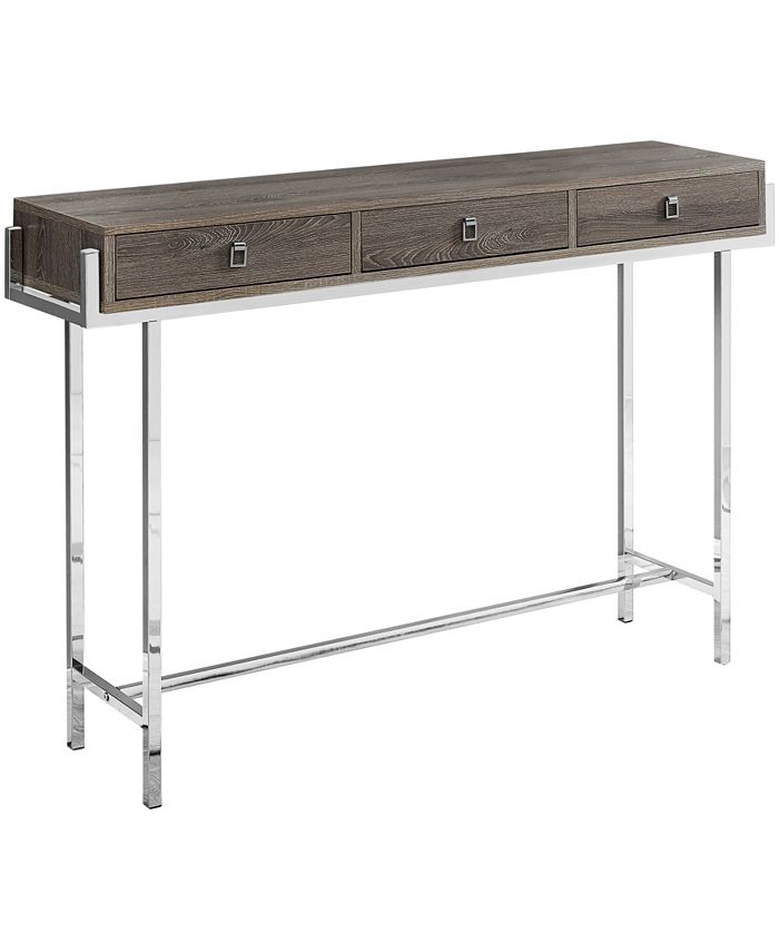 Monarch Specialties - Accent Table - 48"L Dark Taupe Chrome Metal