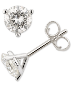 image of Diamond Three Claw Stud Earrings (1-1/4 ct. t.w.) in 14k White Gold