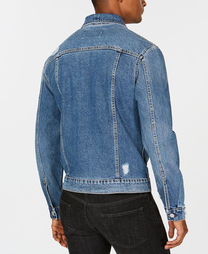 Calvin Klein Jeans Men's Modern Destroyed Denim Trucker Jacket ...