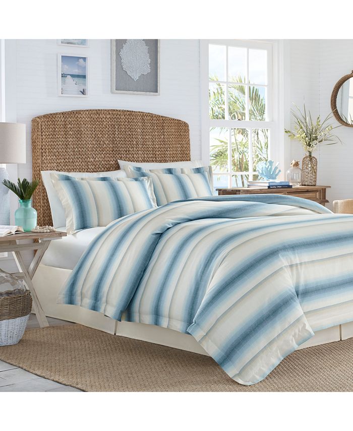Tommy Bahama Home La Prisma Stripe 4Pc. Medium Blue King Comforter Set