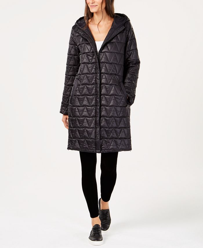 Eileen fisher hooded new arrivals quilted coat
