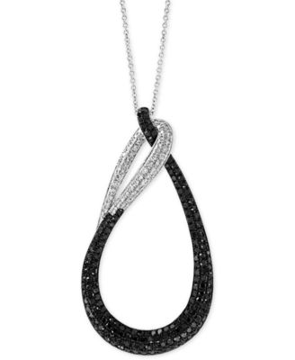 EFFY Collection - Diamond Loop 18" Pendant Necklace (1 ct. t.w.) in 14k White Gold