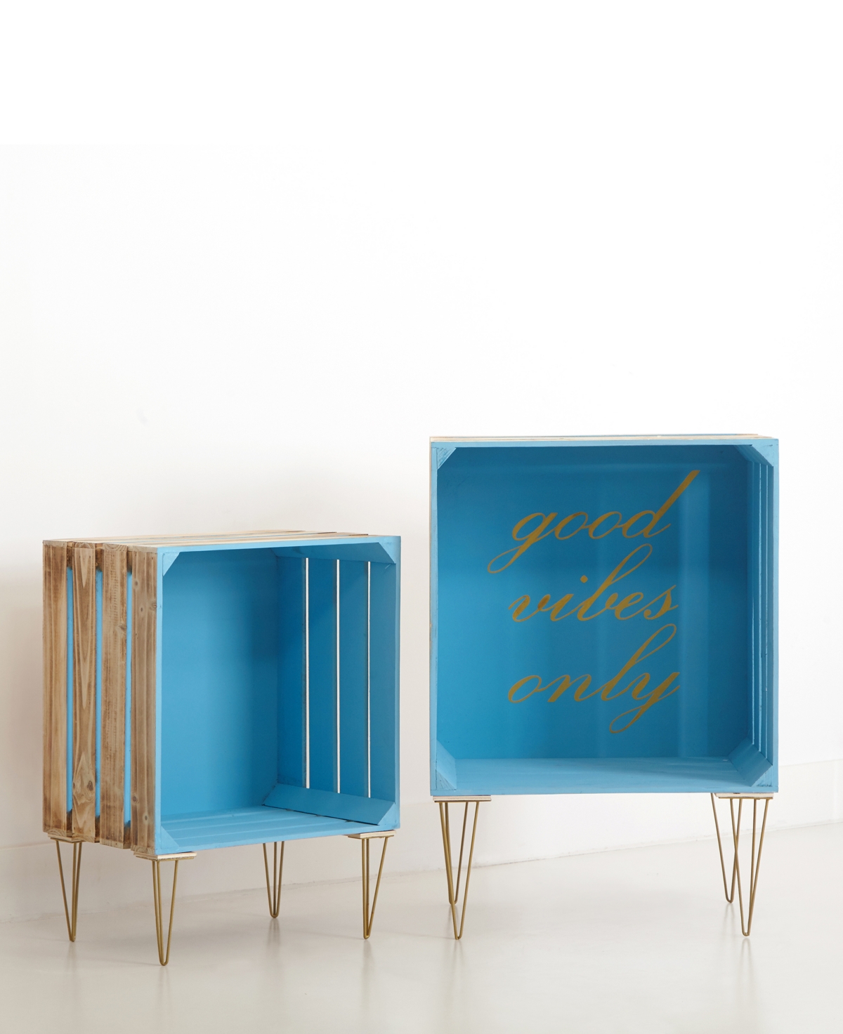 Idea Nuova Urban Living Inspirational Nested Wooden Crates, Set Of 2
